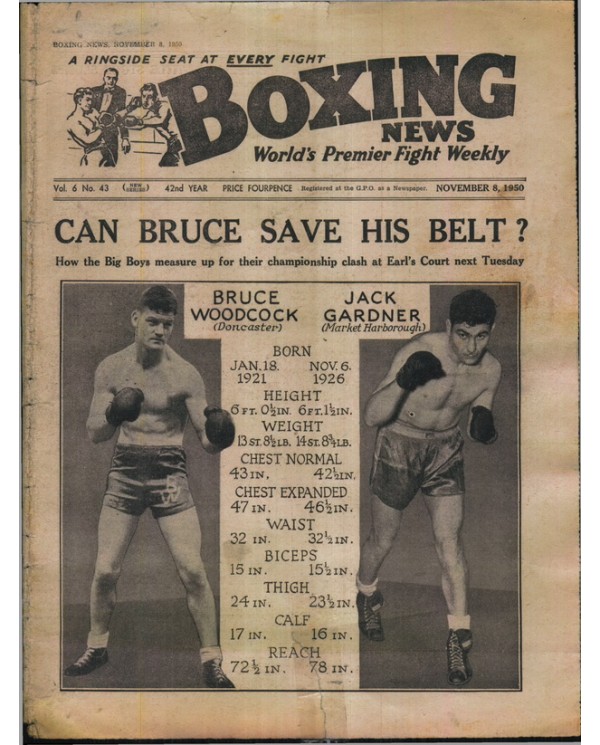 Boxing News magazine 8.11.1950 Download pdf