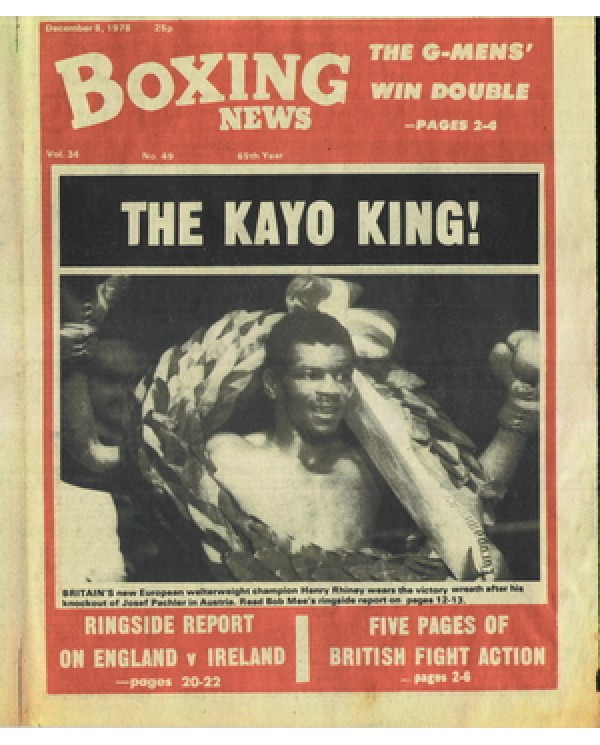 Boxing News magazine 8.12.1978 Download pdf