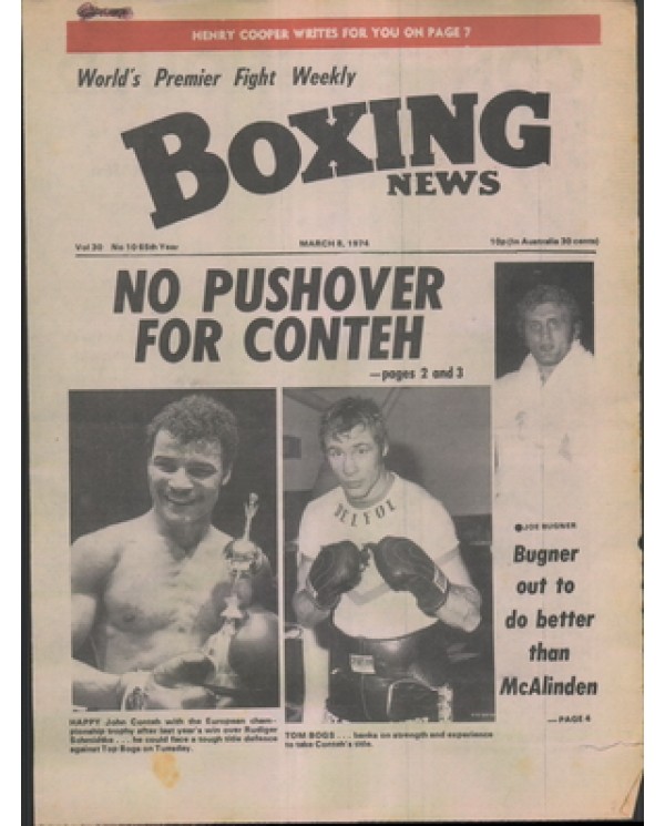 Boxing News magazine 8.3.1974  Download pdf