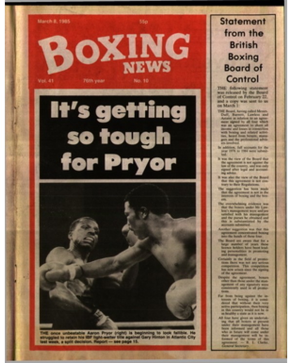 Boxing News magazine 8.3.1985 Download pdf