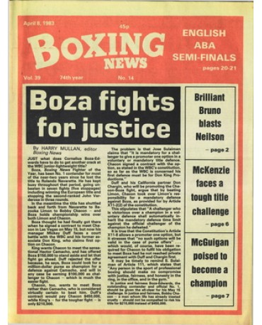 Boxing News magazine 8.4.1983 Download pdf