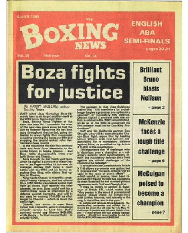 Boxing News magazine 8.4.1983 Download pdf