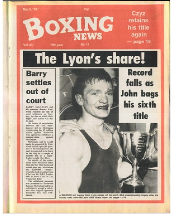 Boxing News magazine 8.5.1987 Download pdf