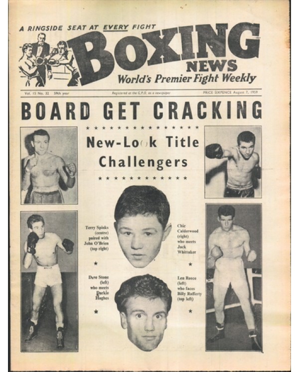 Boxing News magazine 8.7.1959 Download pdf