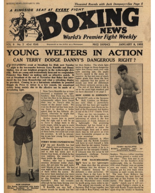 Boxing News magazine 9.1.1952 Download pdf