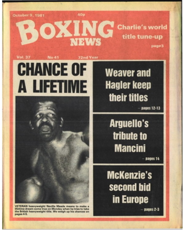 Boxing News magazine 9.10.1981 Download pdf