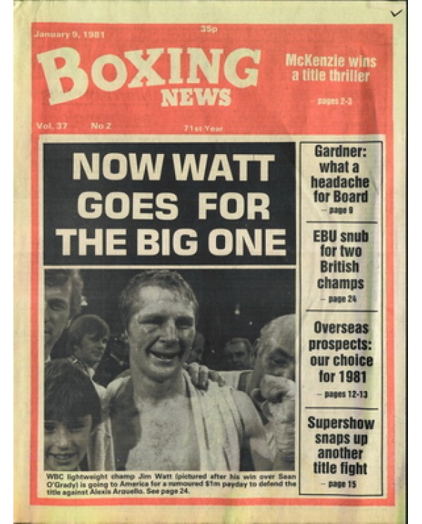 Boxing News magazine 9.1.1981 Download pdf