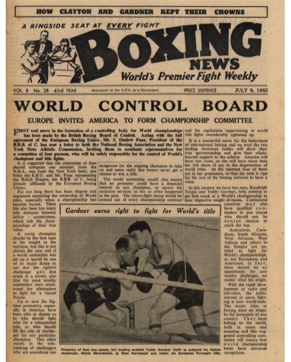 Boxing News magazine 9.7.1952 Download pdf