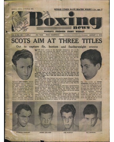 Boxing News magazine 9.8.1950 Download pdf