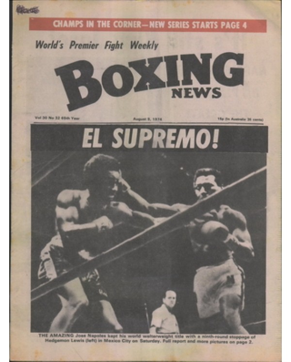 Boxing News magazine 9.8.1974  Download pdf